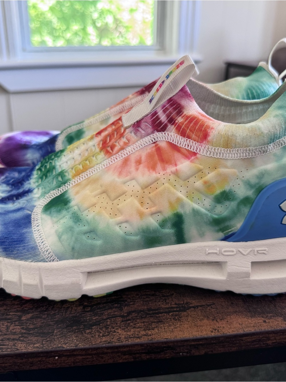 Under Armour men’s Tie-Dye Slip-On Sneakers in Rainbow Colors